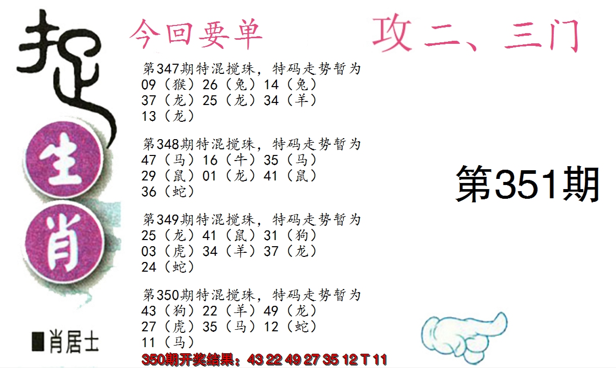 2024351期捉生肖