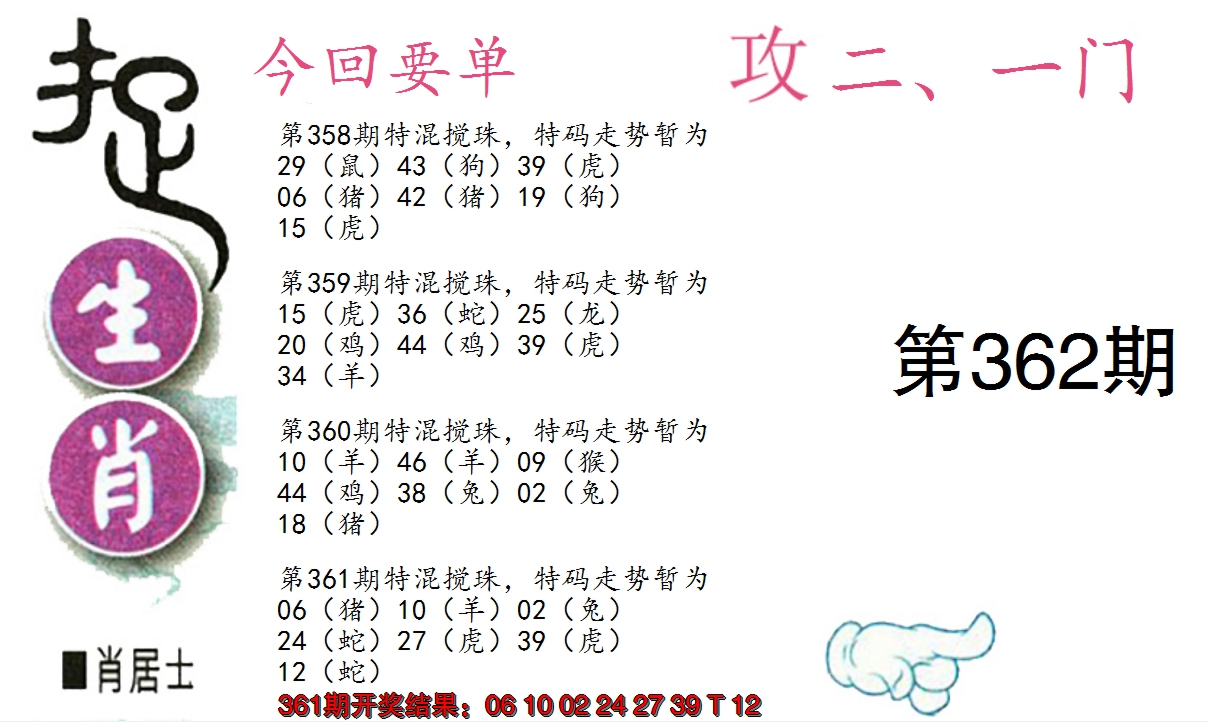2024362期捉生肖