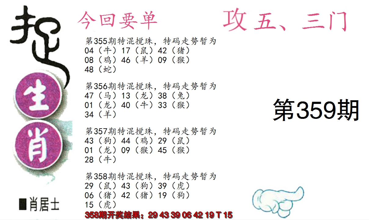 2024359期捉生肖