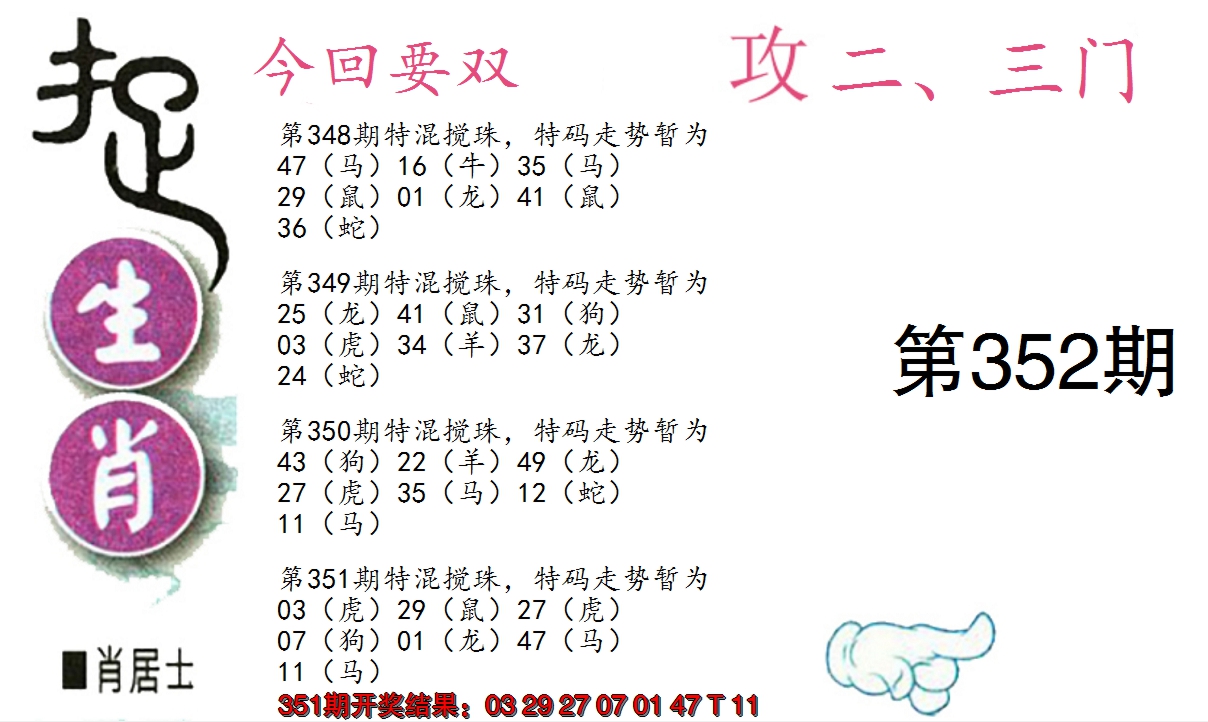 2024352期捉生肖