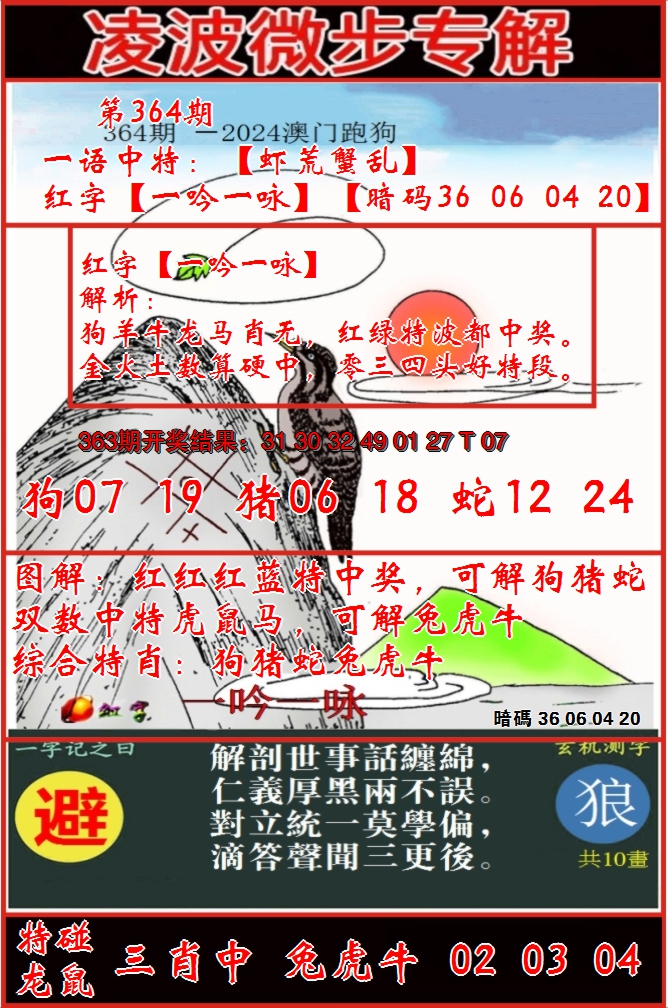 2024364期凌波微步