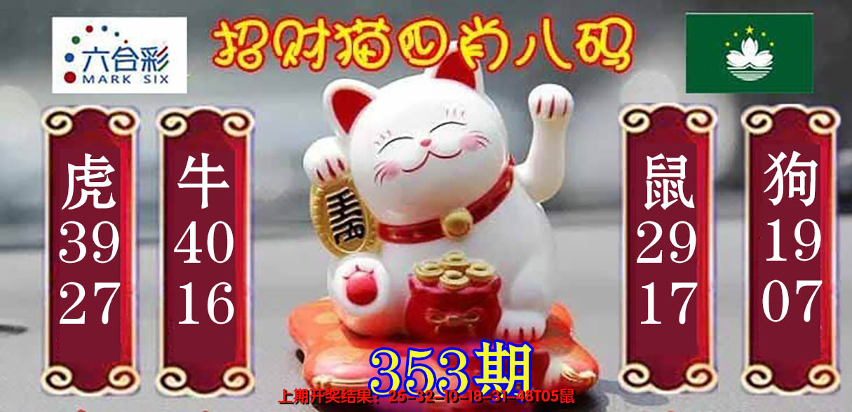 2024353期招财猫四肖八码