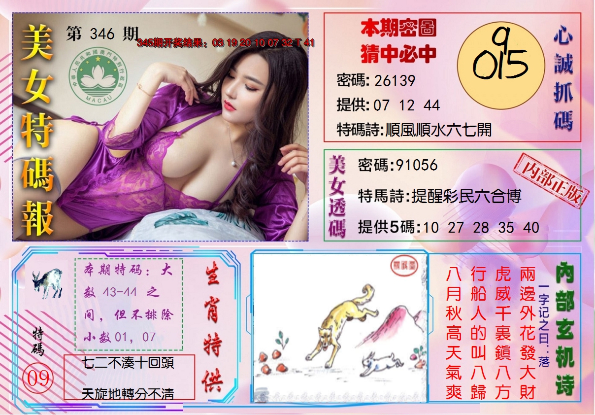 2024346期美女特码报