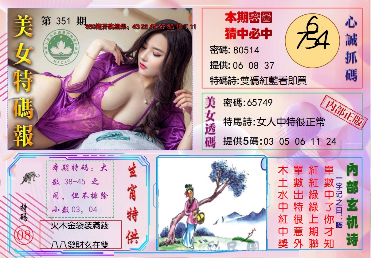 2024351期美女特码报