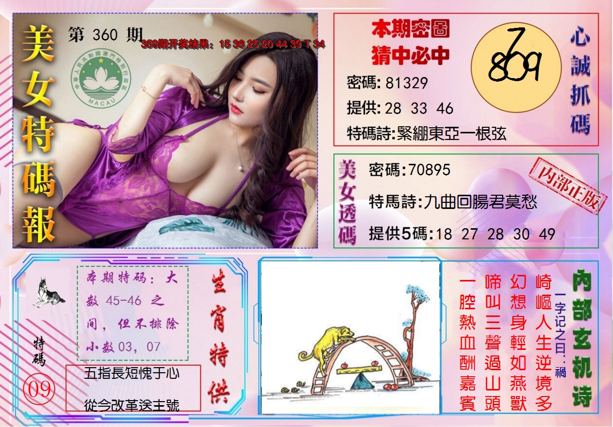 2024360期美女特码报