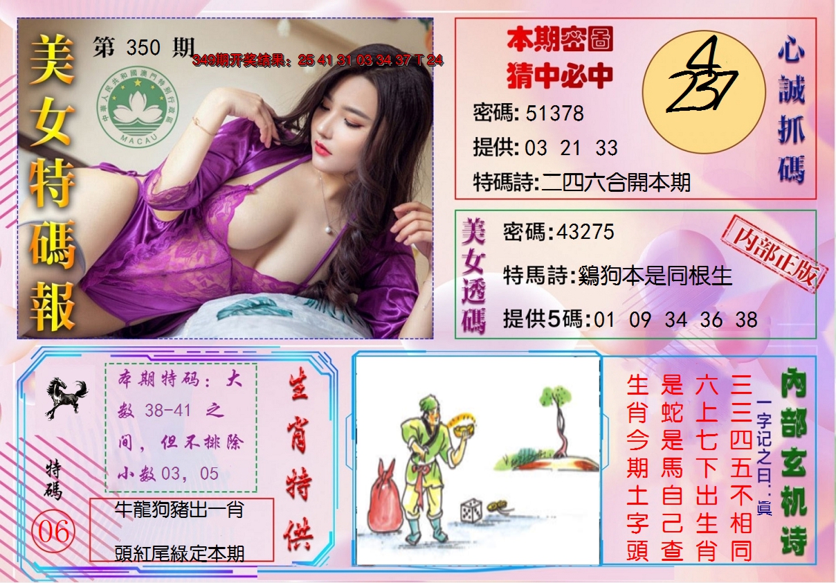 2024350期美女特码报