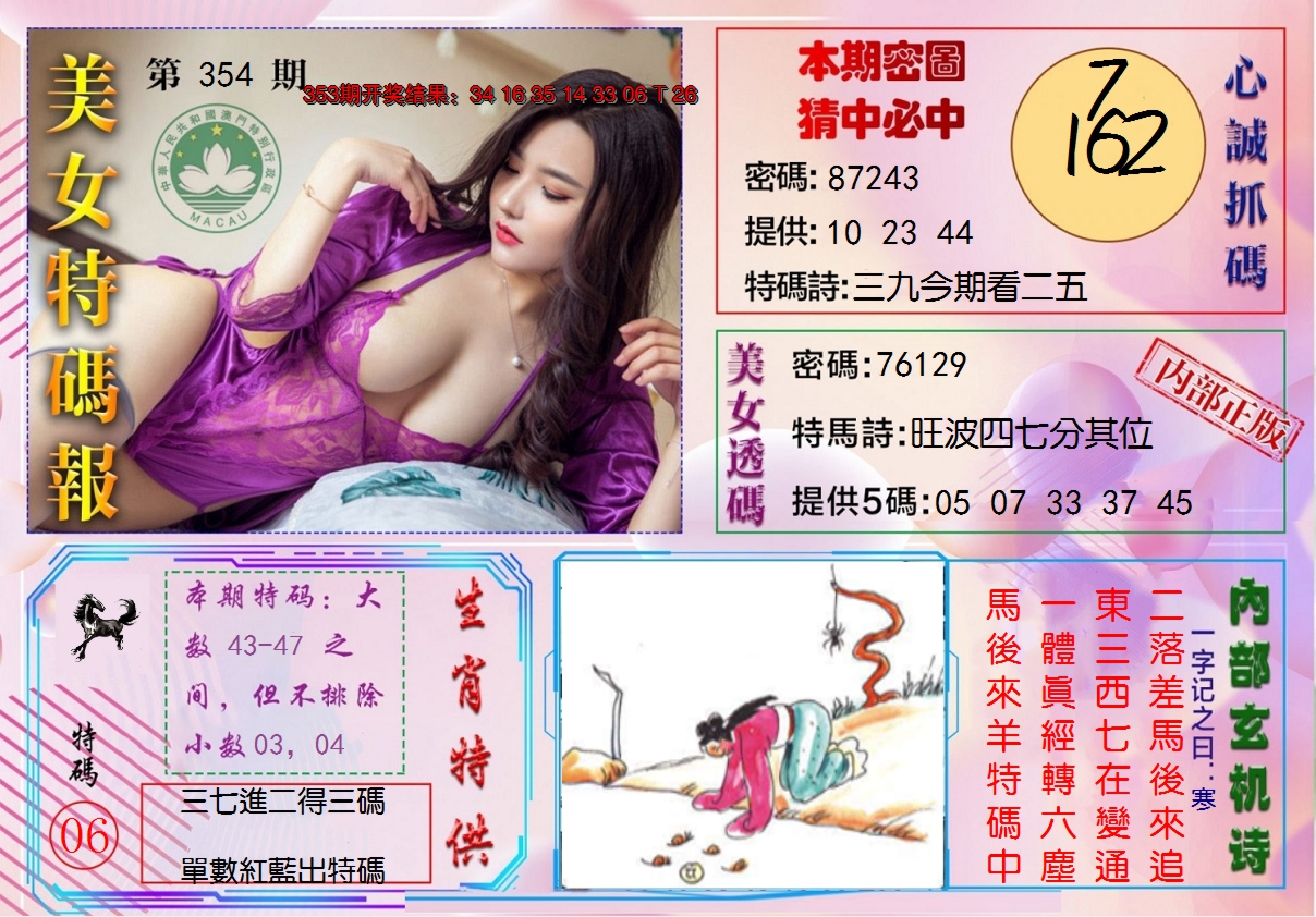 2024354期美女特码报