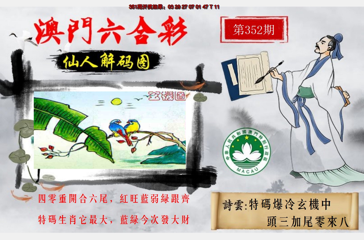2024352期仙人解码图