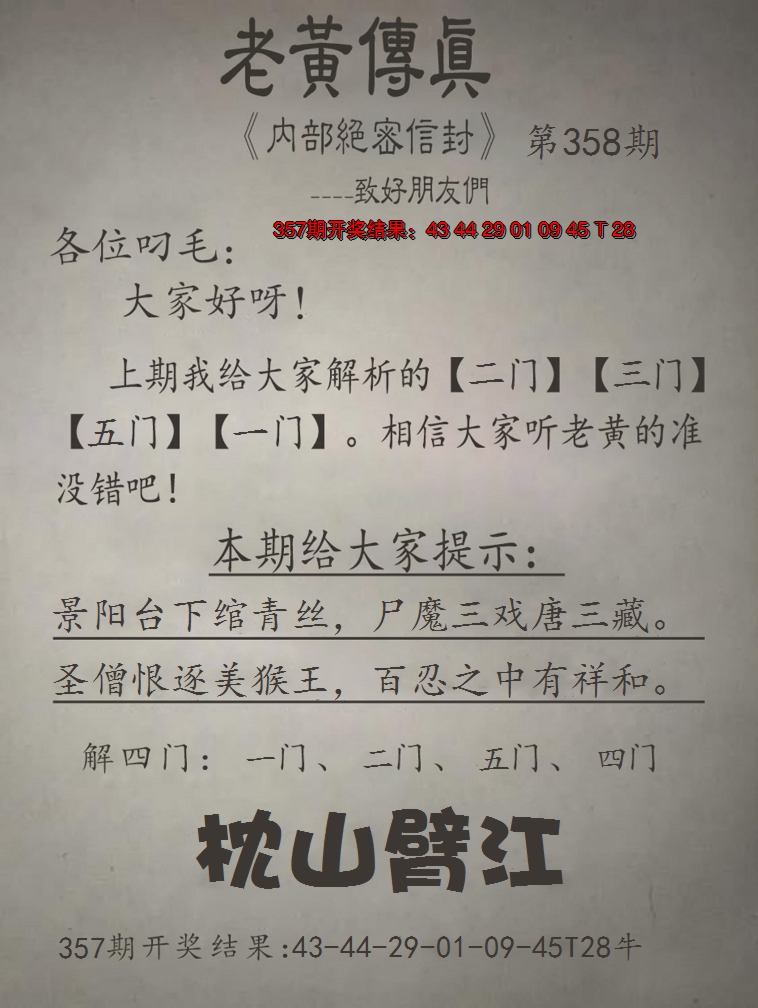 2024358期老黄传真