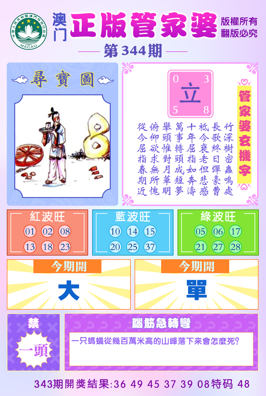 2024344期正版管家婆