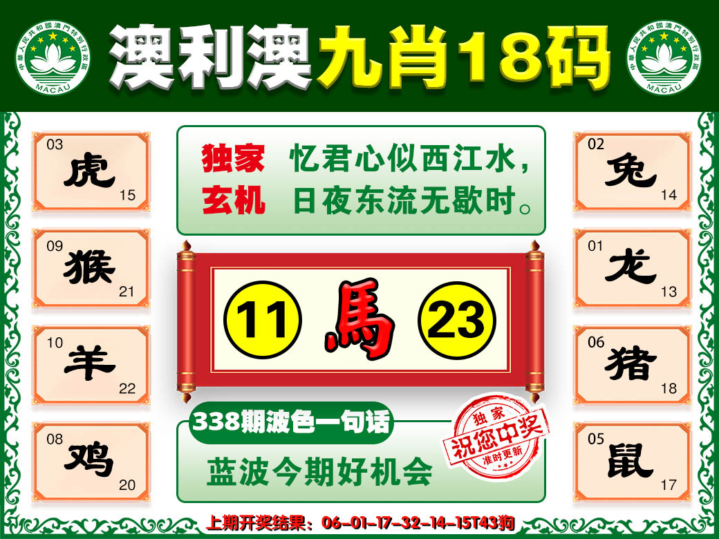2024338期澳利澳九肖