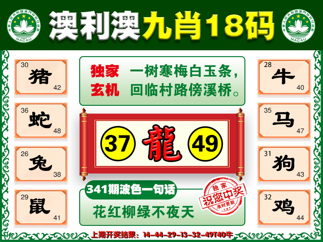 2024341期澳利澳九肖