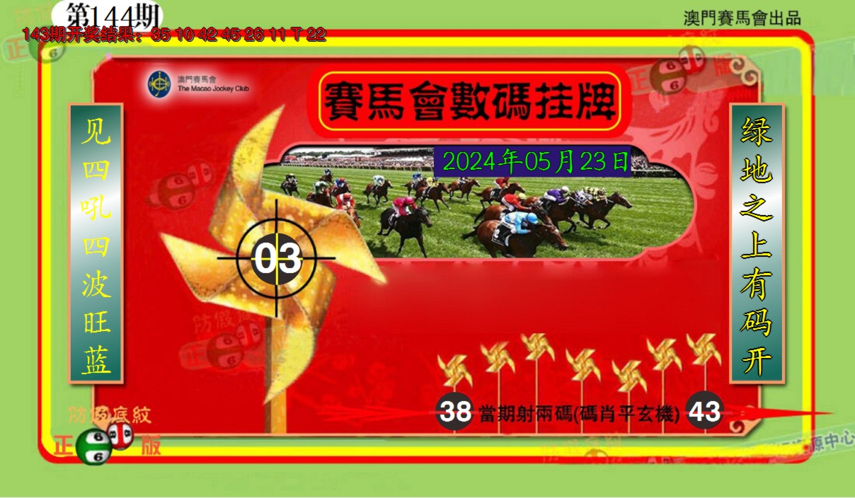 2024144期澳门数码挂牌