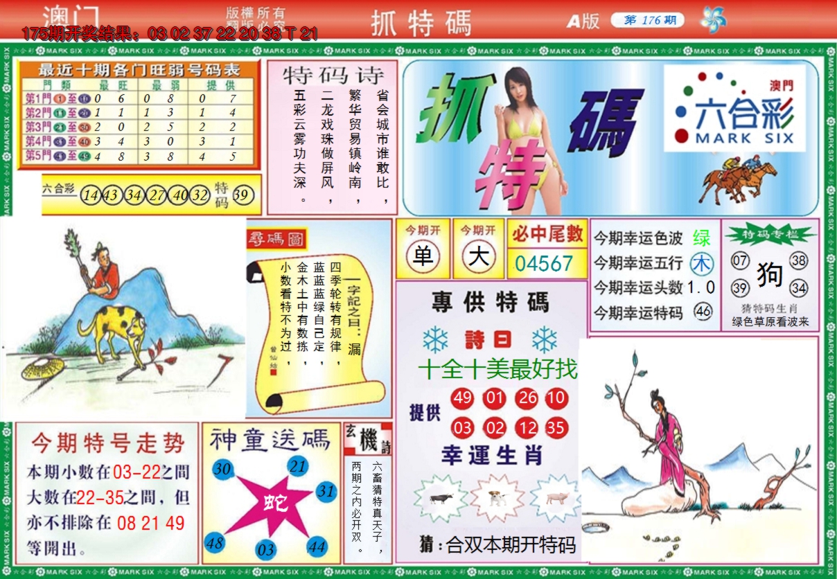 2024176期澳门抓特码A