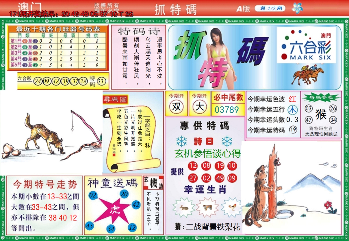 2024172期澳门抓特码A