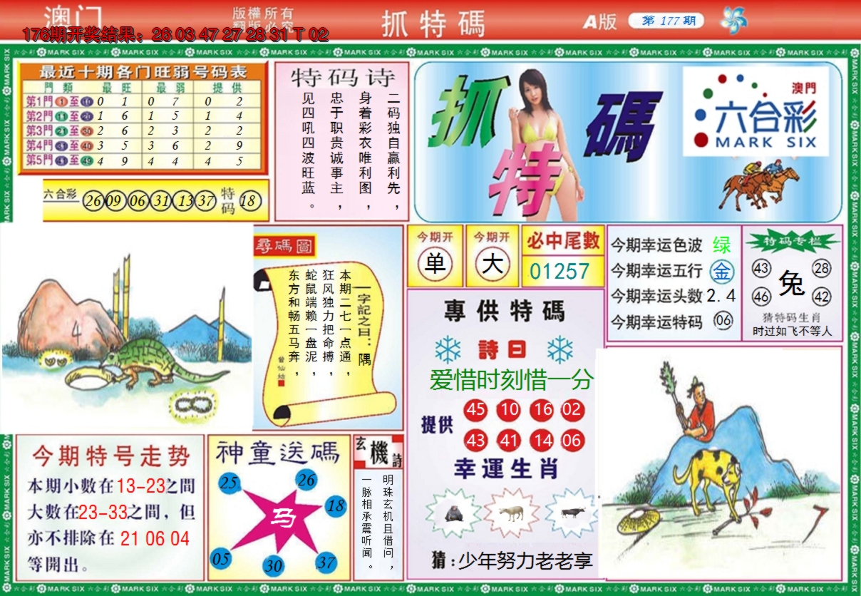 2024177期澳门抓特码A
