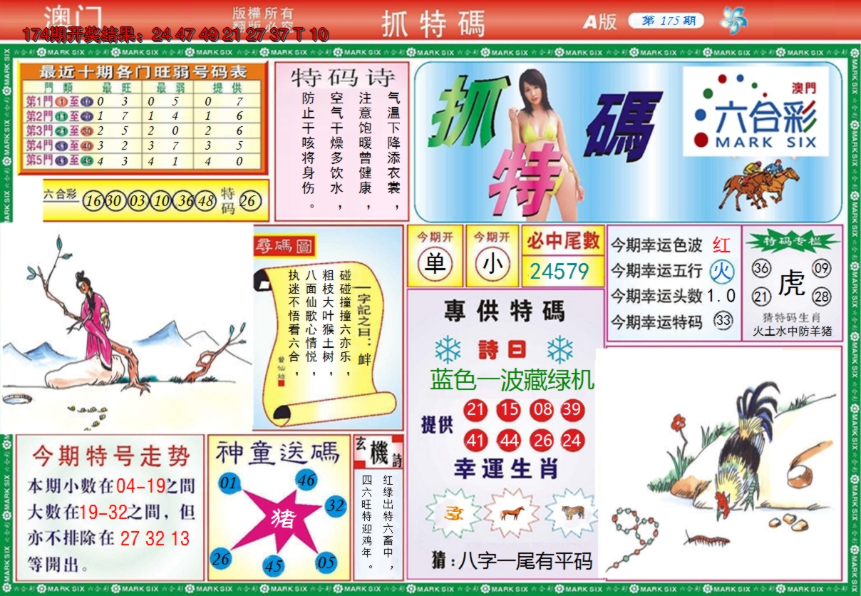 2024175期澳门抓特码A