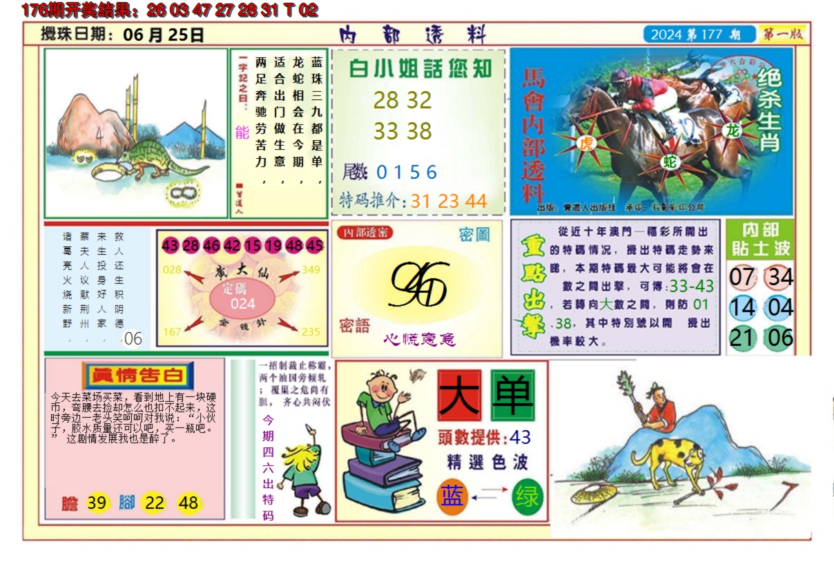 2024177期澳门内部透料A