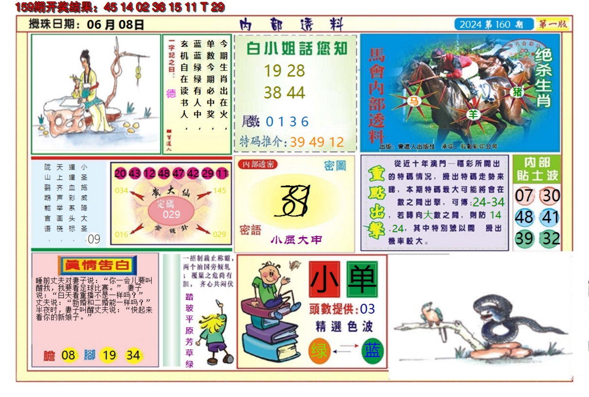 2024160期澳门内部透料A
