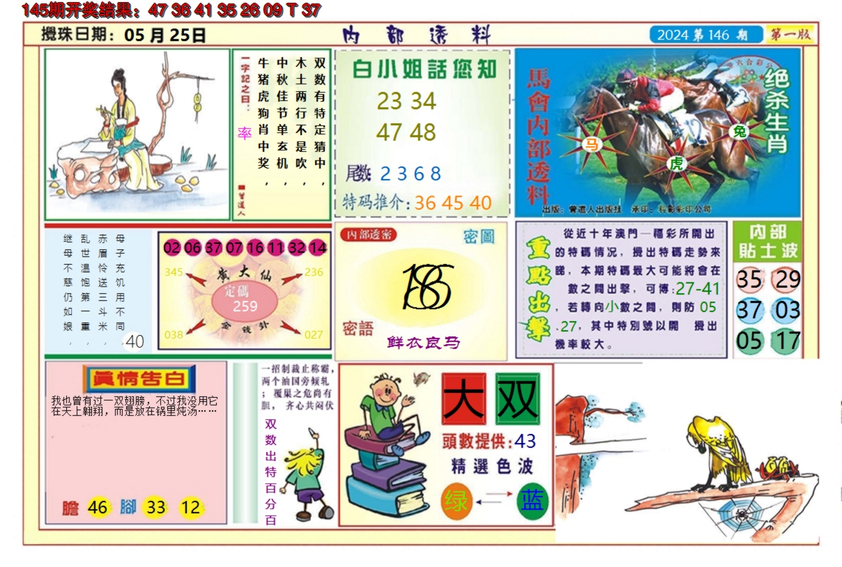 2024146期澳门内部透料A