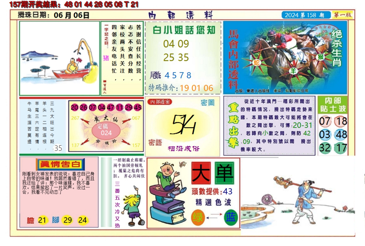 2024158期澳门内部透料A