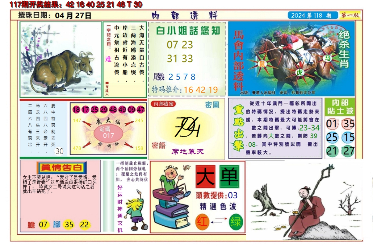 2024118期澳门内部透料A