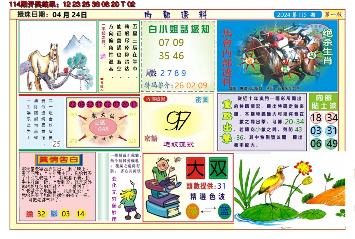 2024115期澳门内部透料A