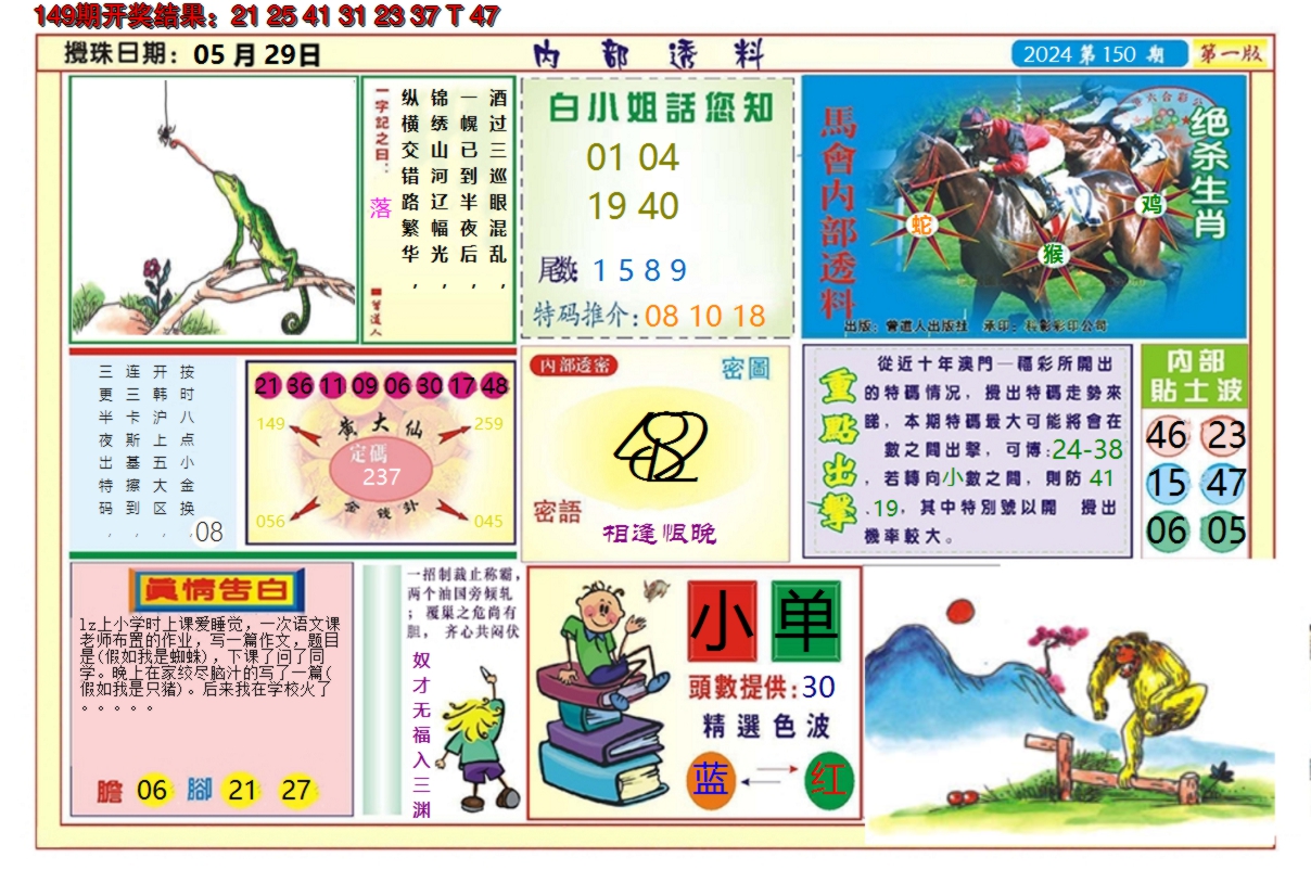 2024150期澳门内部透料A