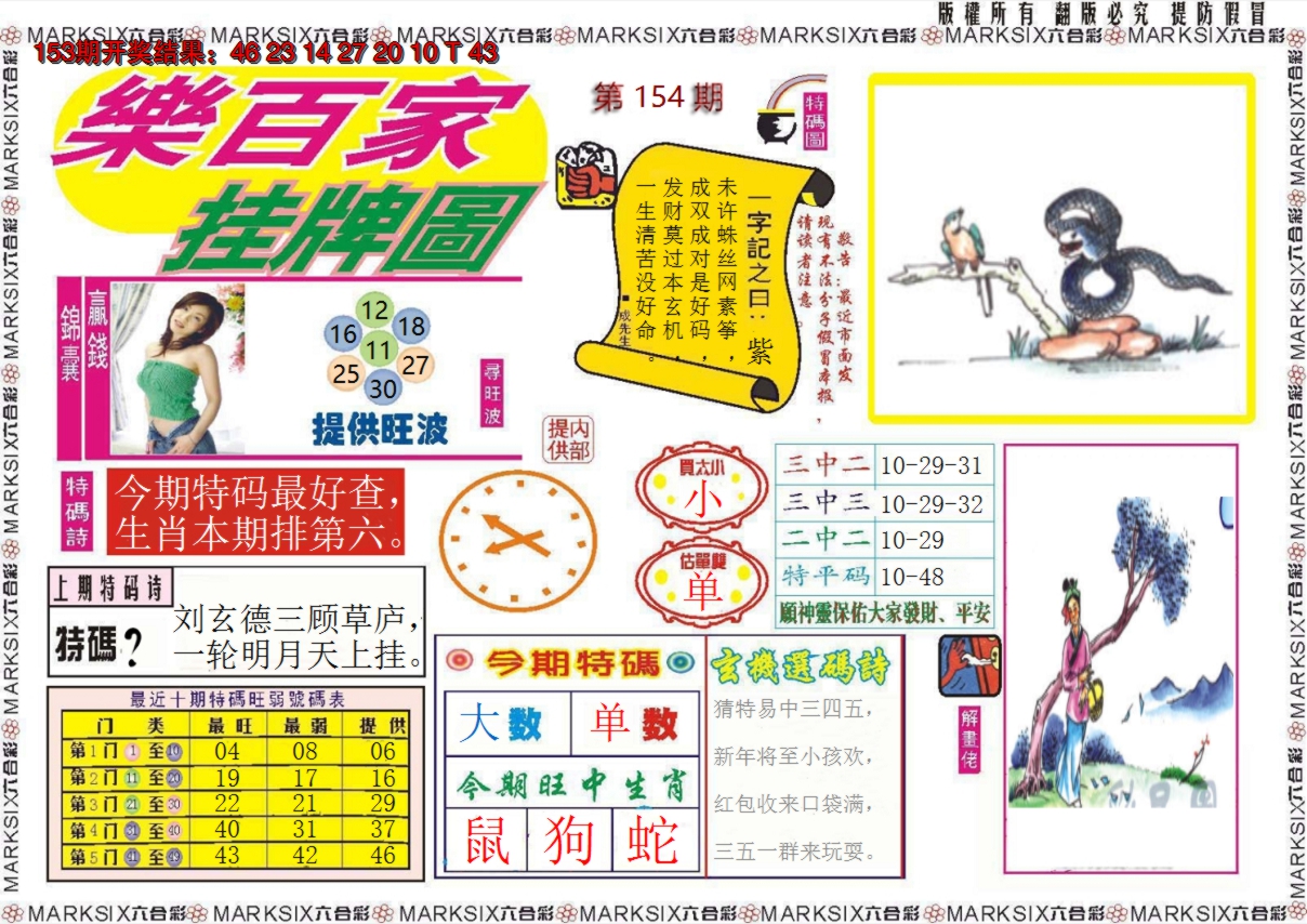 2024154期乐百家挂牌图