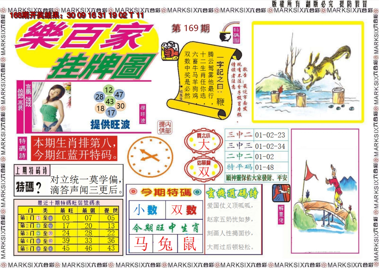 2024169期乐百家挂牌图