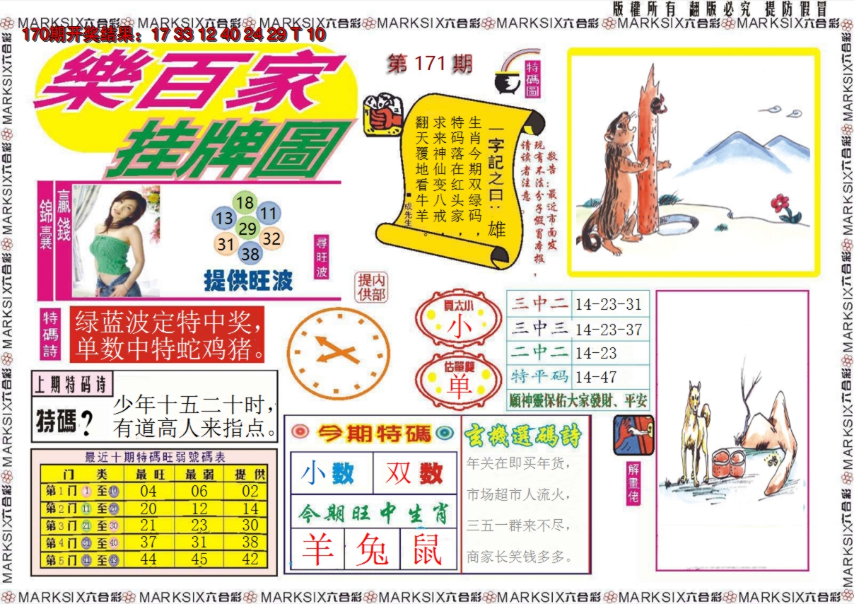 2024171期乐百家挂牌图