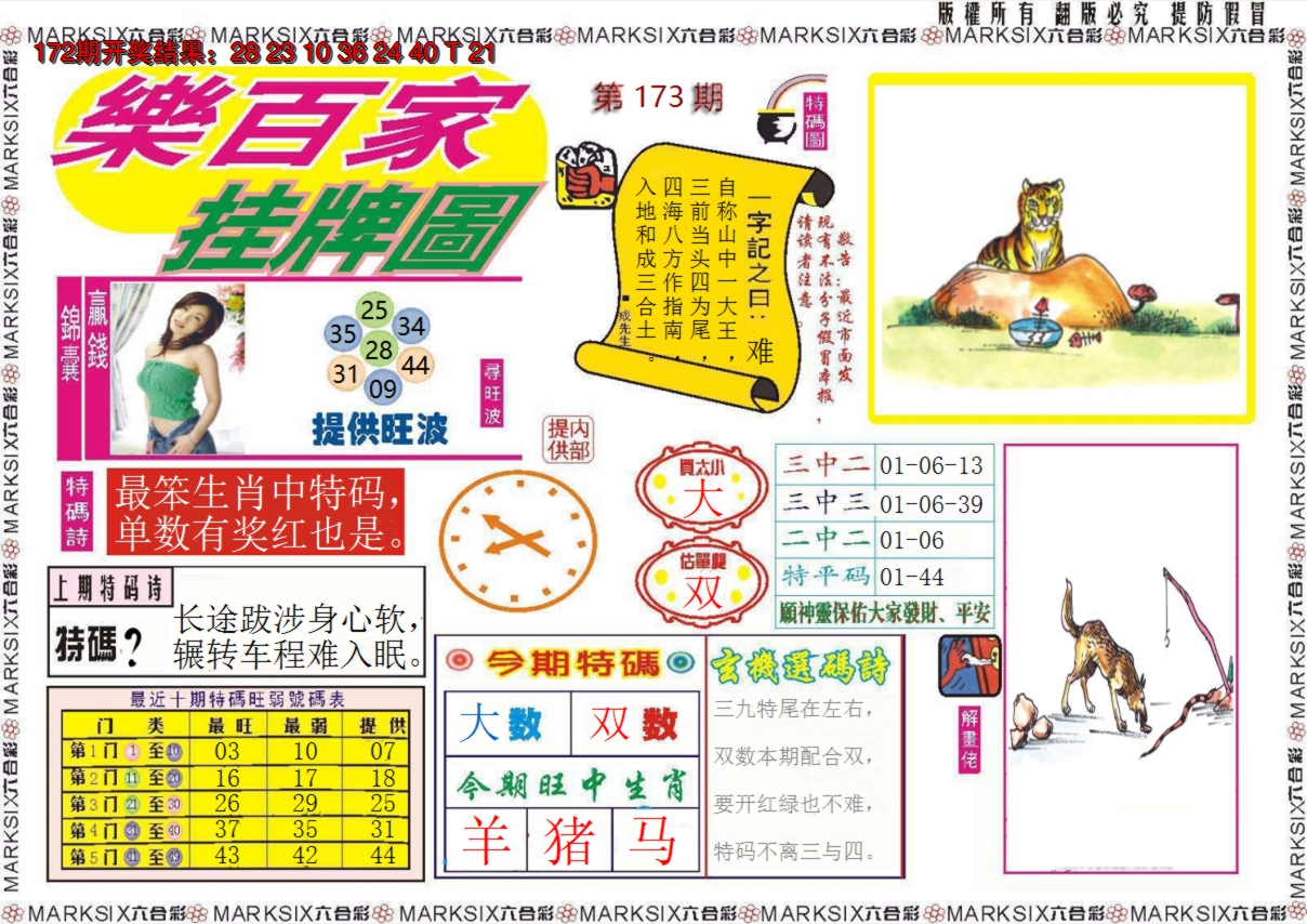 2024173期乐百家挂牌图