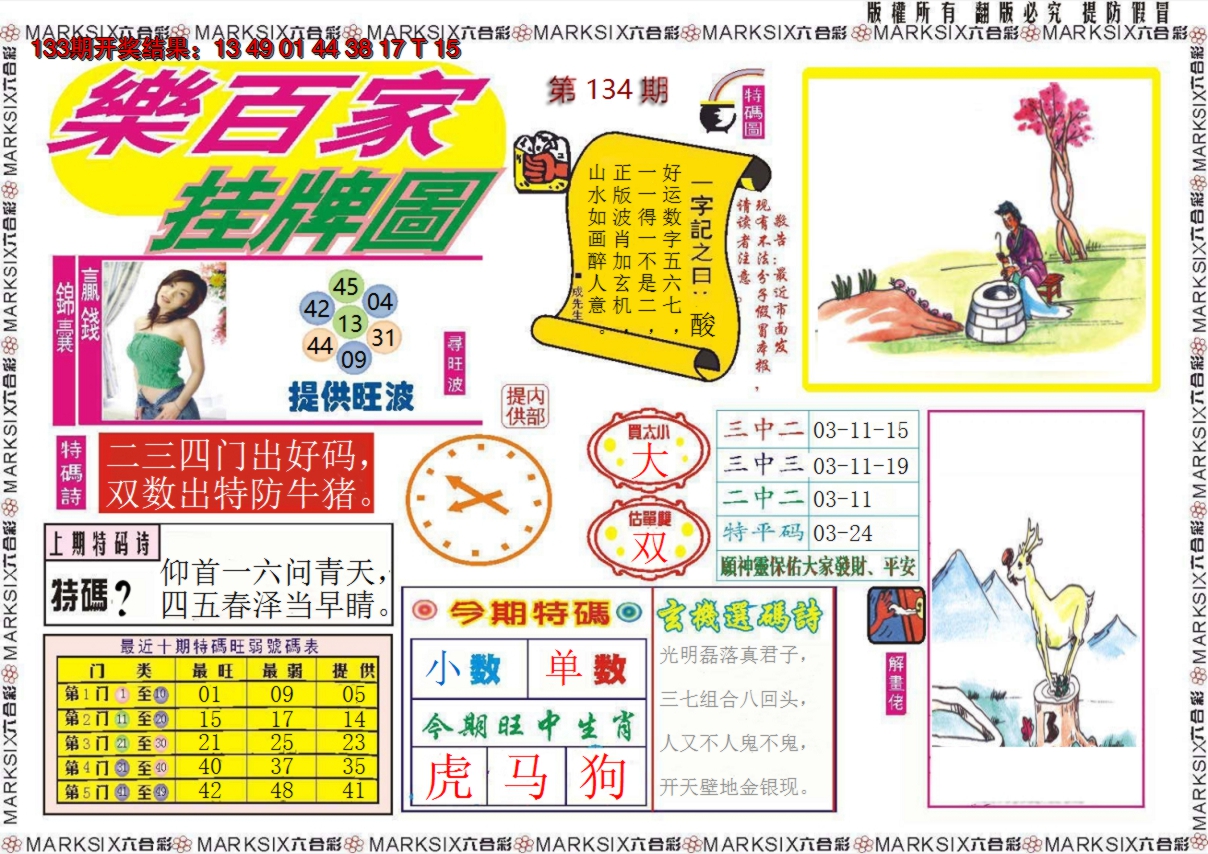 2024134期乐百家挂牌图