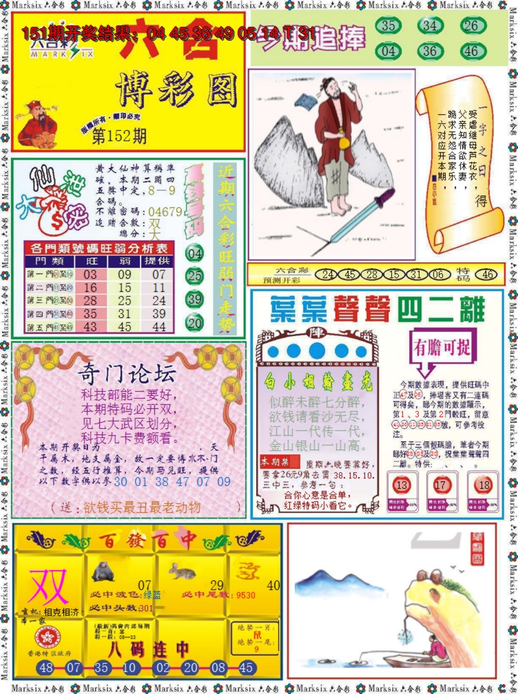 2024152期六合博彩图