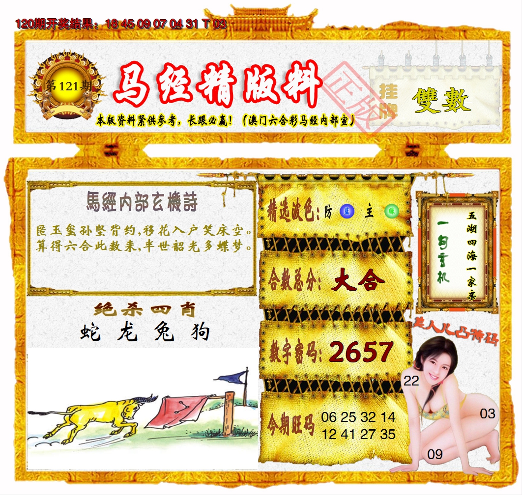 2024121期马经精版料