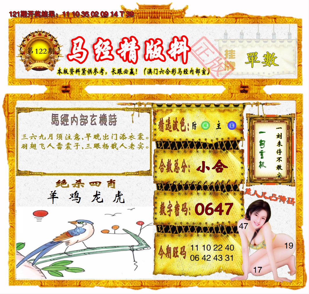 2024122期马经精版料