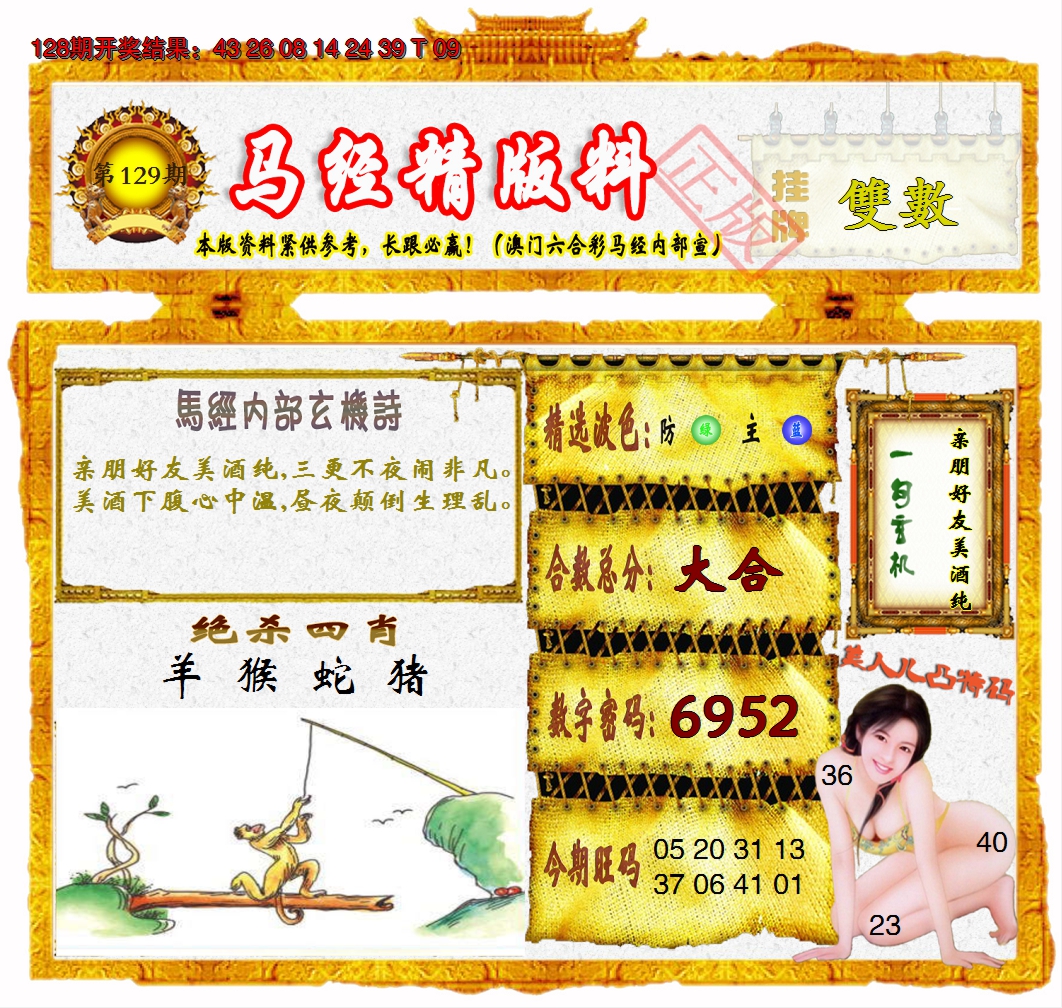 2024129期马经精版料