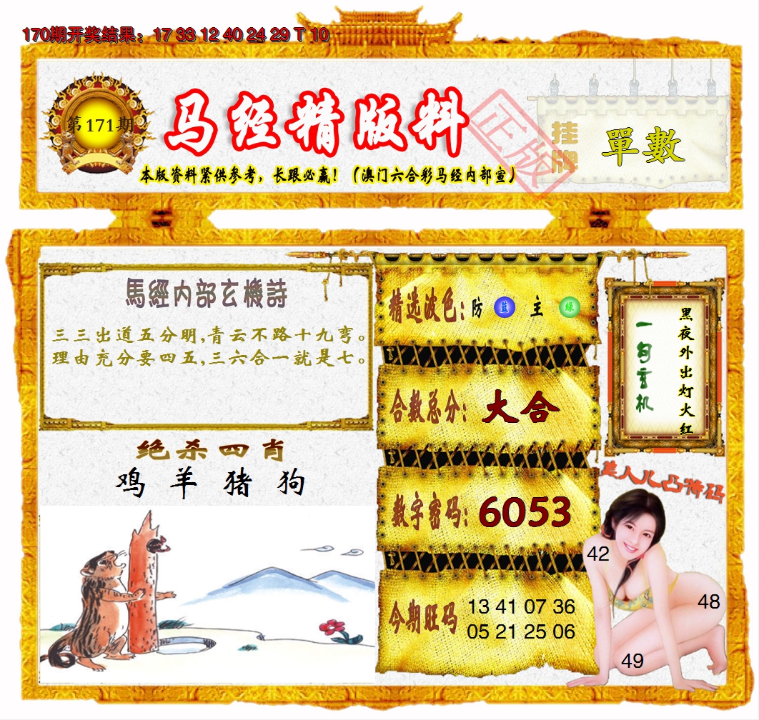 2024171期马经精版料