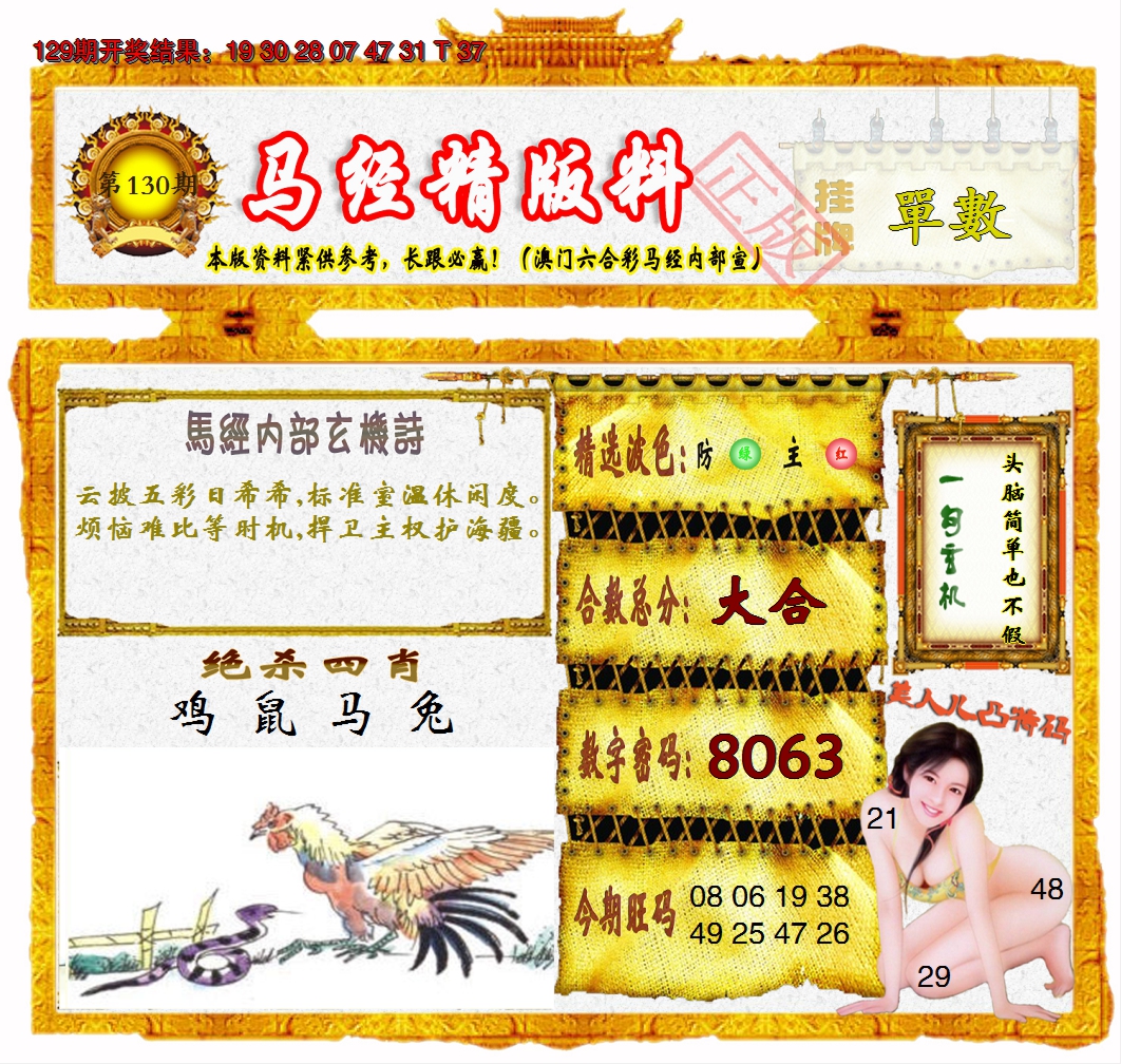 2024130期马经精版料
