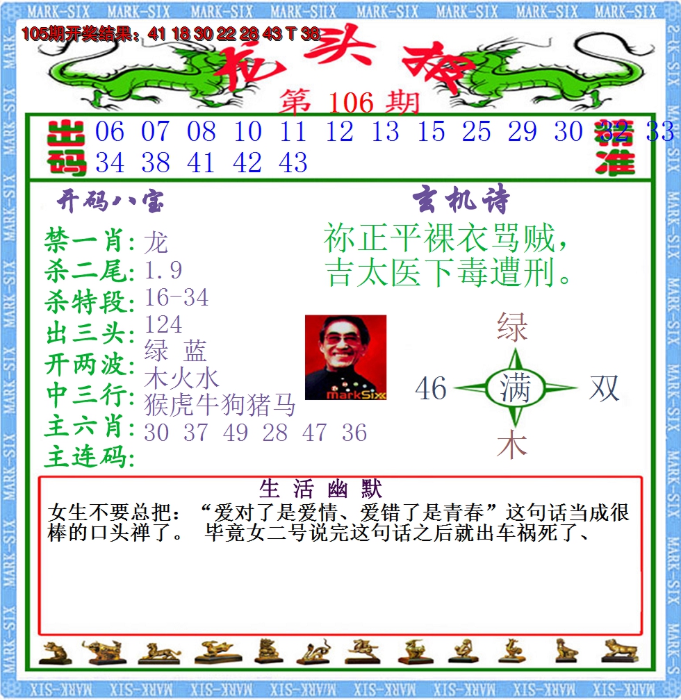 2024106期澳门龙头报