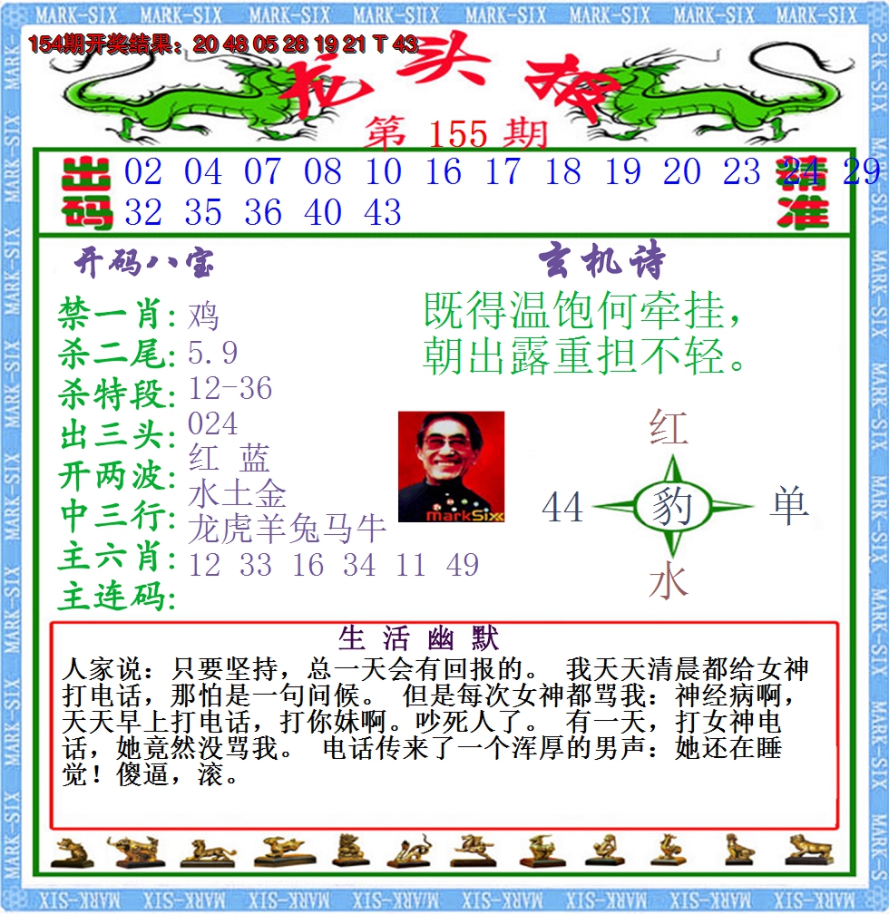 2024155期澳门龙头报