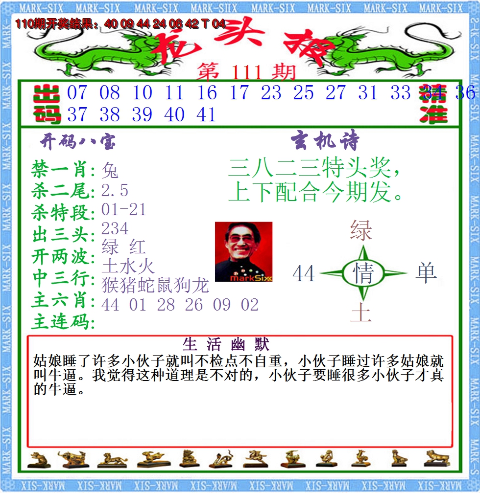 2024111期澳门龙头报