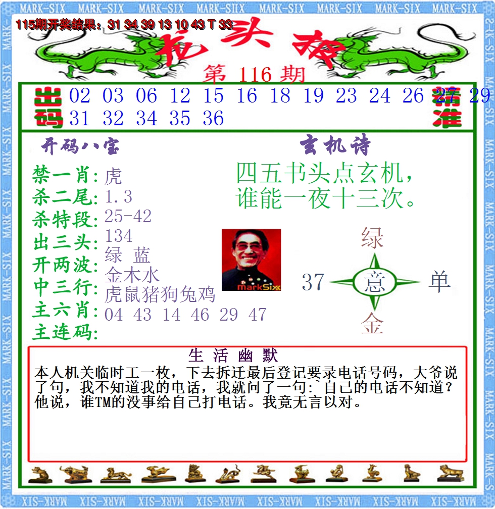 2024116期澳门龙头报