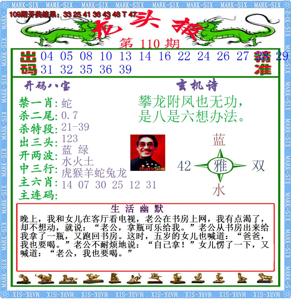 2024110期澳门龙头报