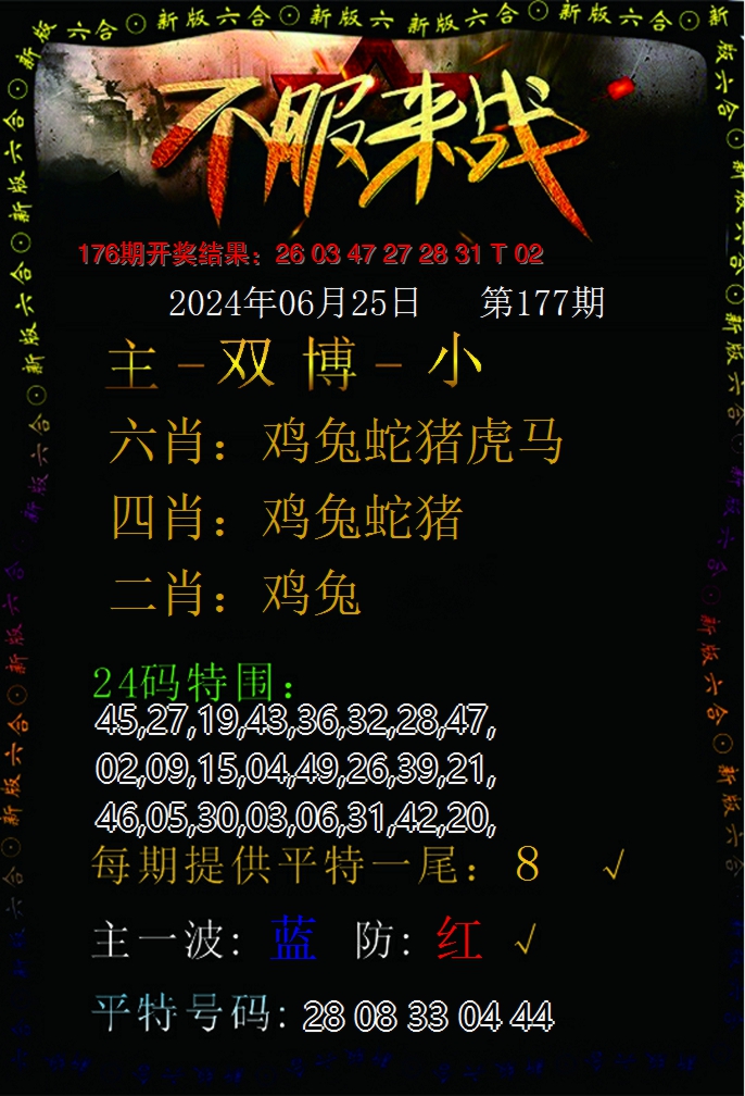 2024177期不服来战