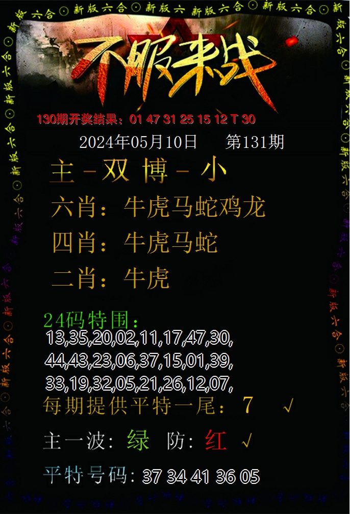 2024131期不服来战