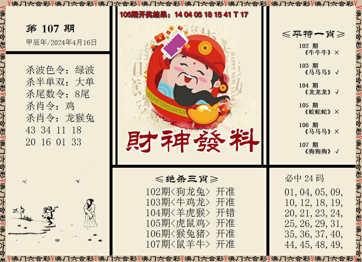2024107期财神发料