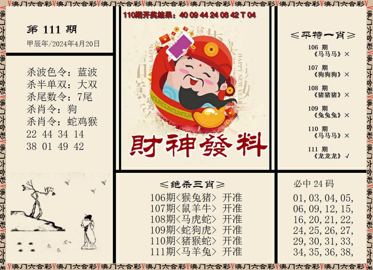 2024111期财神发料