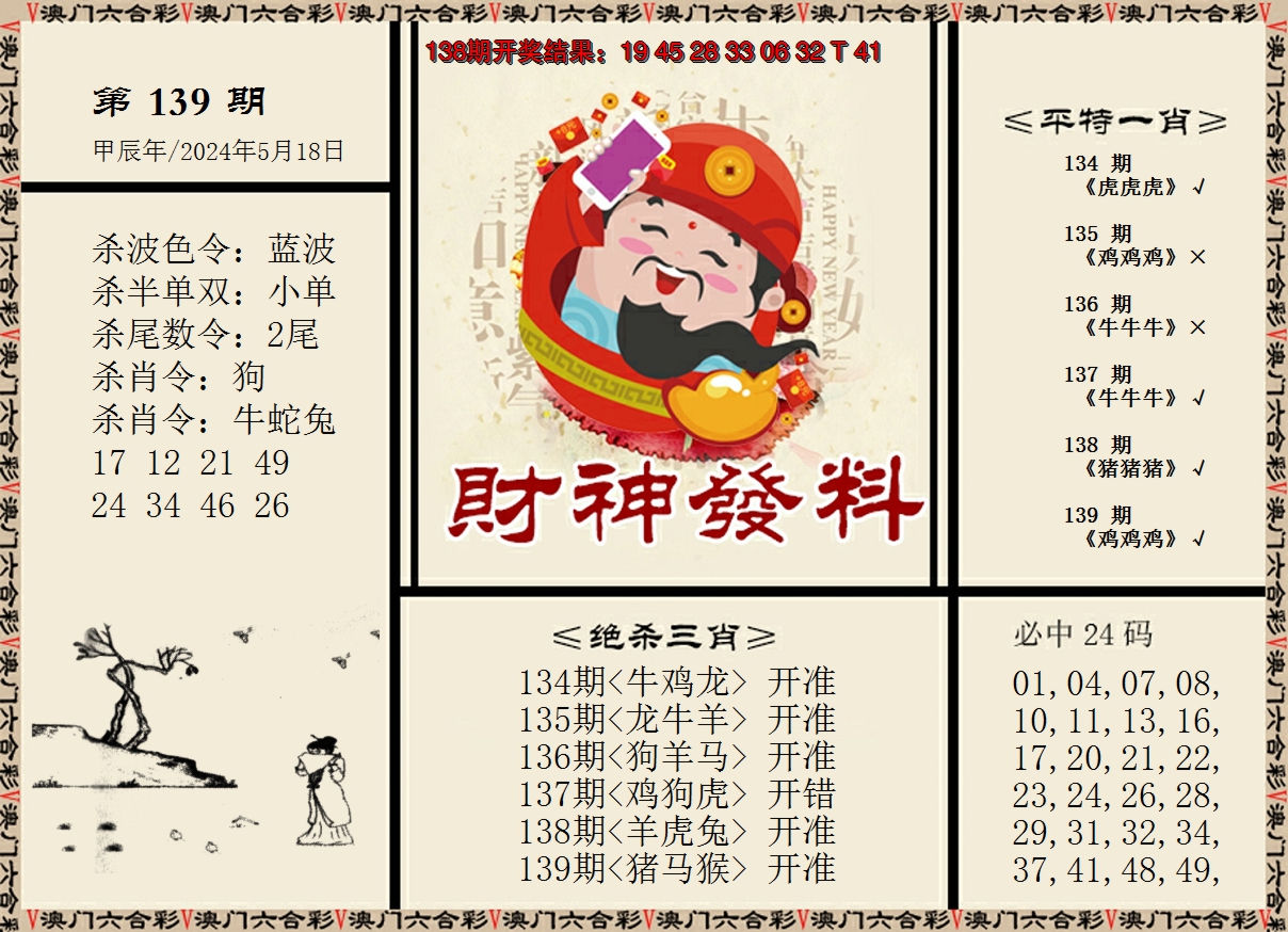2024139期财神发料