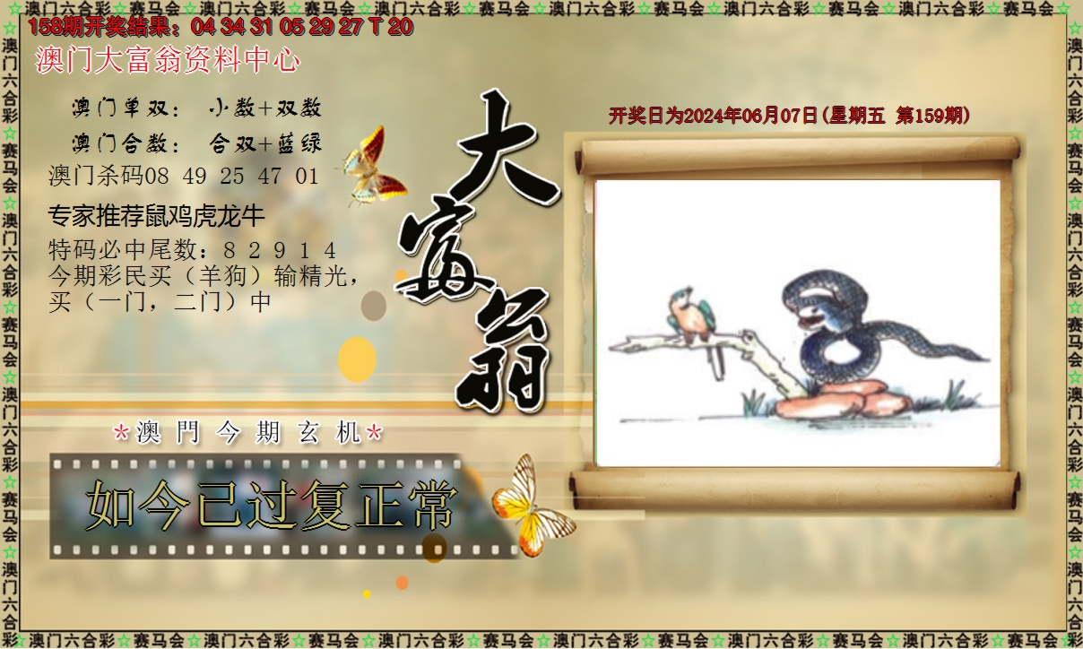 2024159期新大富翁